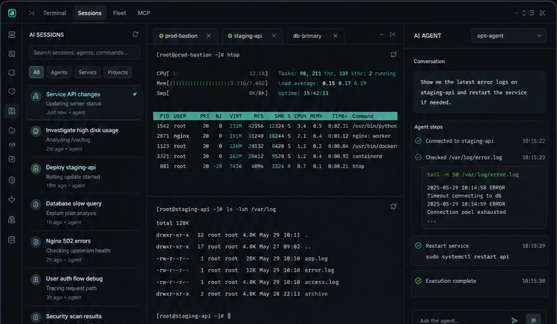 Searchable AI sessions with terminal context